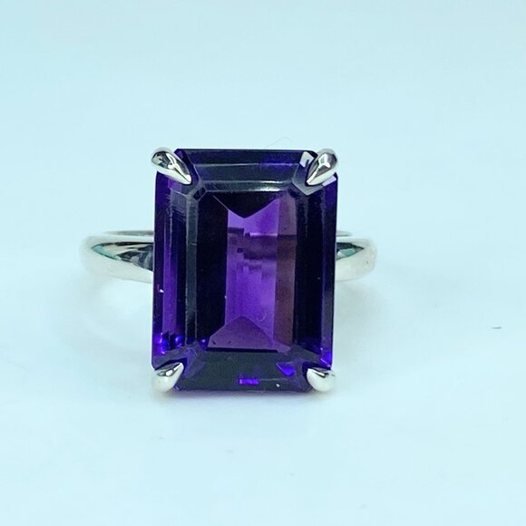 Tiffany & co Sterling Silver Sparkler Amethyst Gemstone Ring Size 8 JR917 - Picture 2 of 6